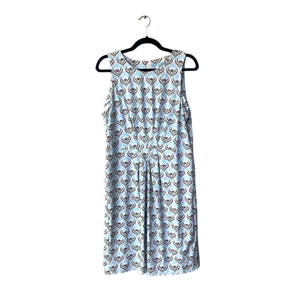 J.McLaughlin‎ Shirt Sleeveless Catalina Cloth Size XL Blue Abstract Print Dress